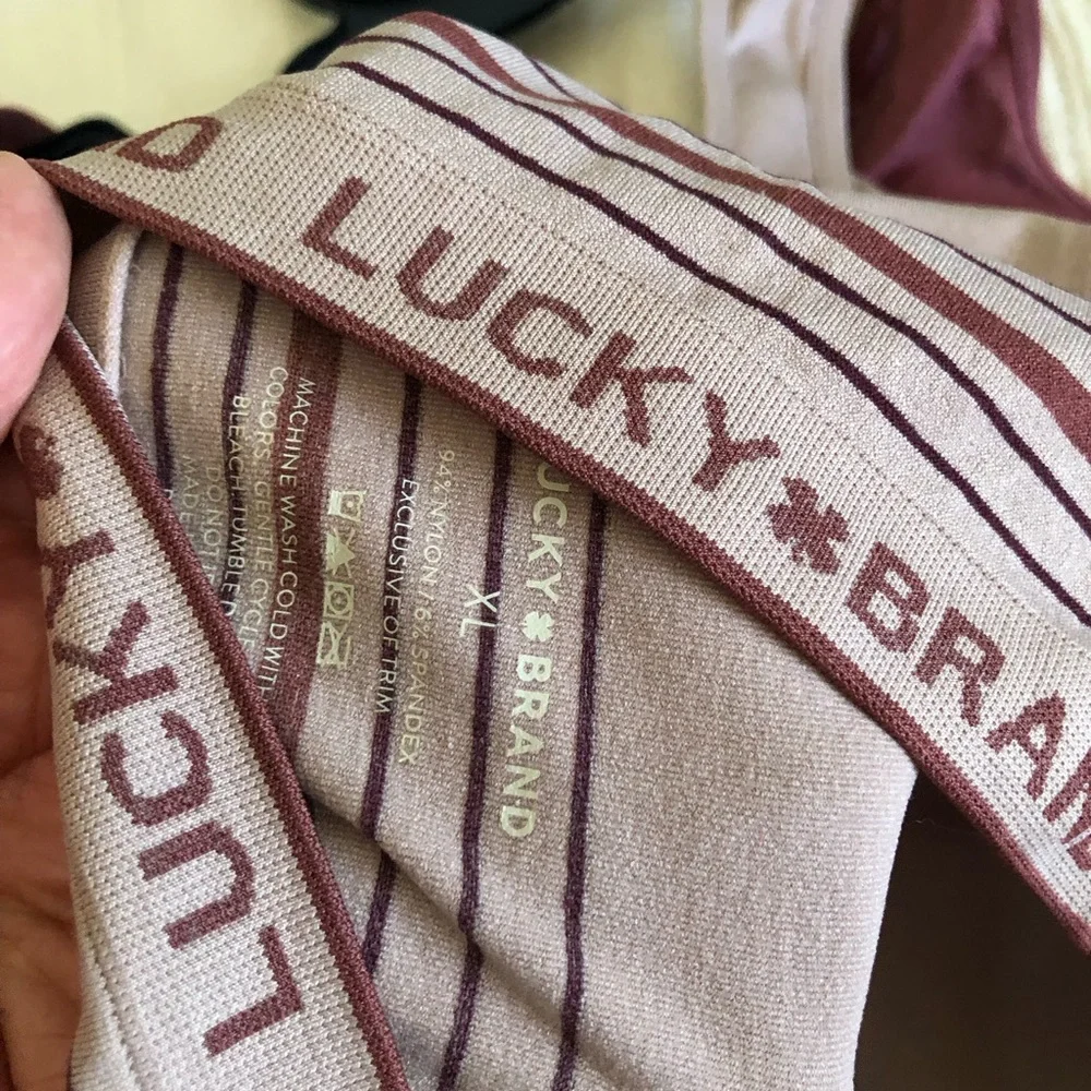 NWT Lucky Brand Dark Blush Pink  Bras with Pad inserts XL - Picture 3 of 3